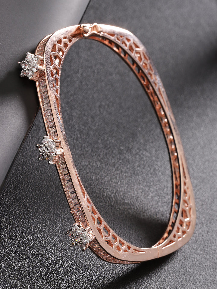 American Diamond Floral Bracelet with Gift Box