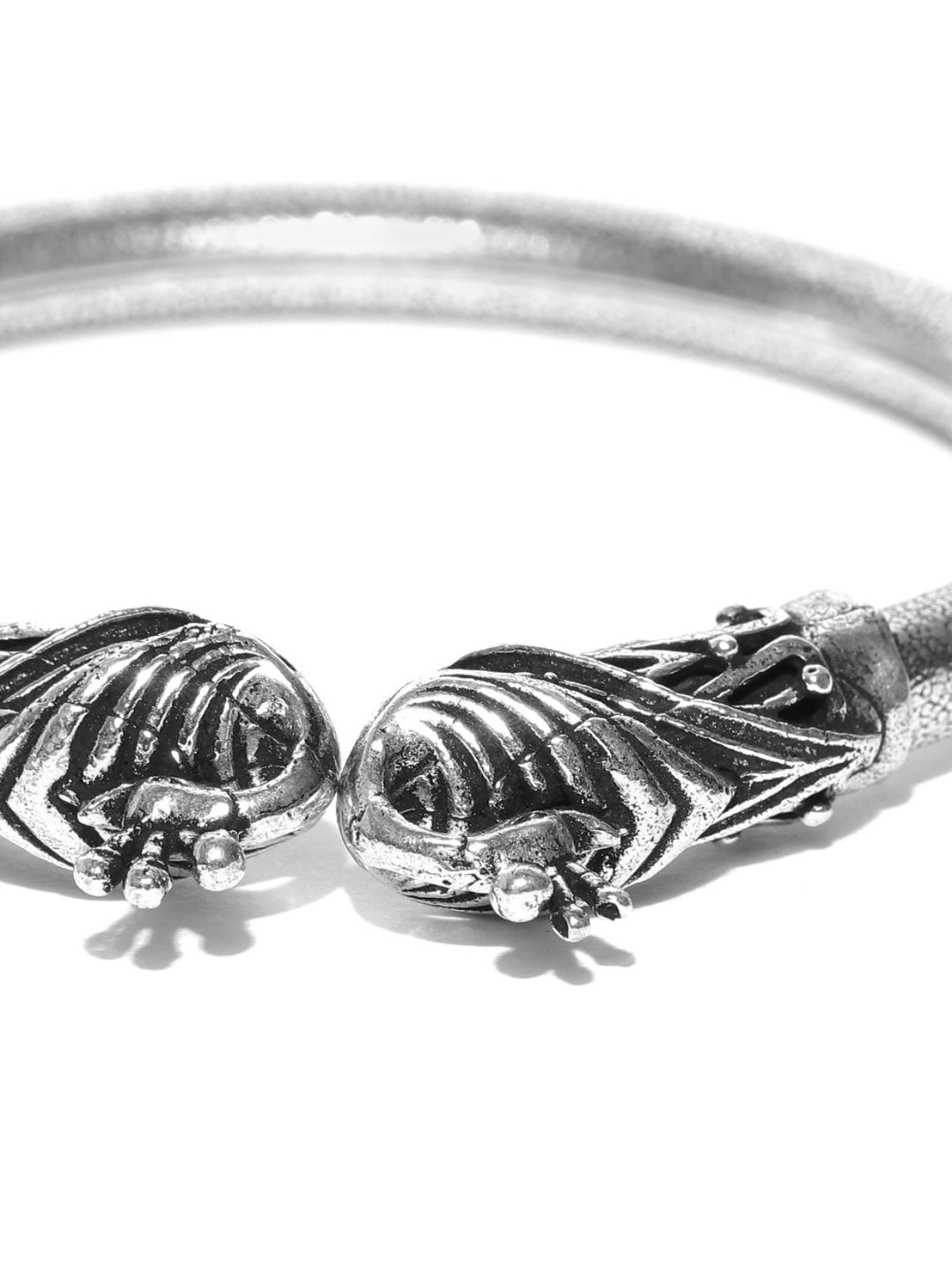 Oxidized Peacock Inspired German Silver Bracelet For Girls And Women