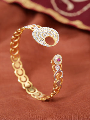 Gold-Plated Dual-Tone Bangle Style Bracelet