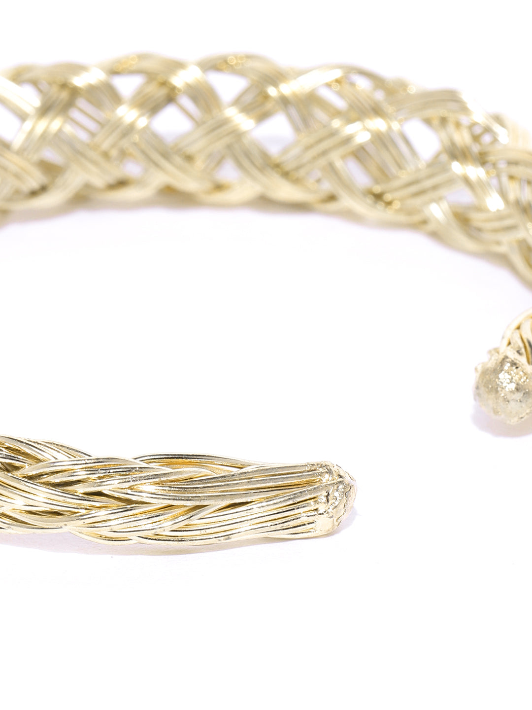 Gold-Plated Hollow Mesh Design Kada Bracelet For Women