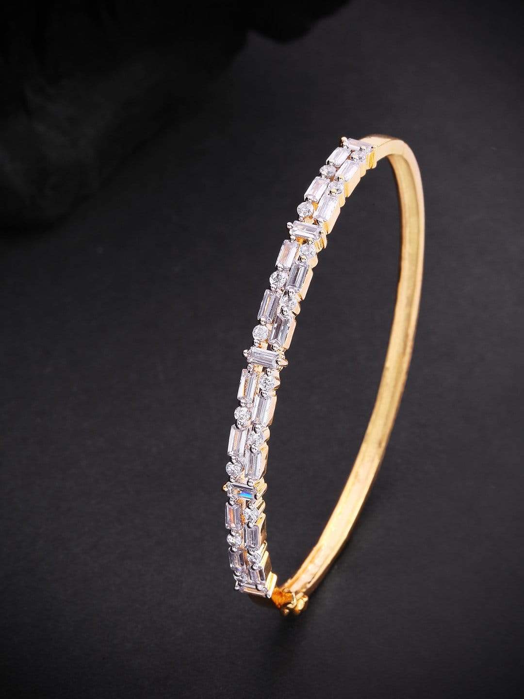 Priyaasi Gold-Plated American Diamond Studded Bracelet