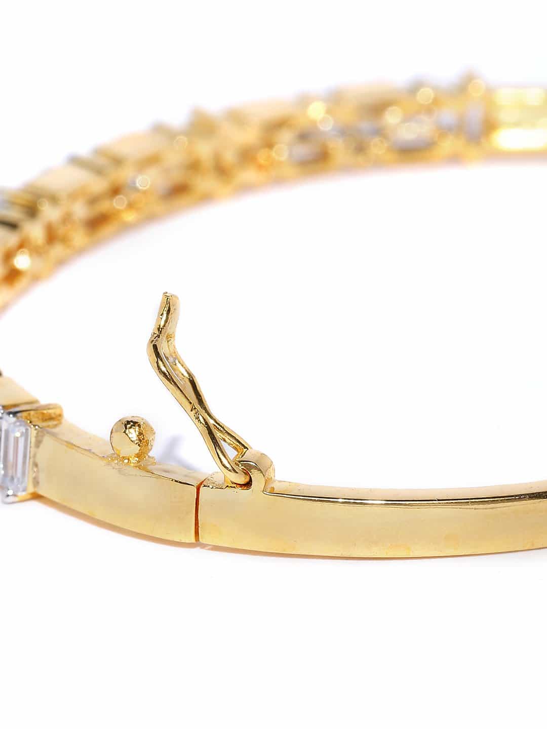 Priyaasi Gold-Plated American Diamond Studded Bracelet