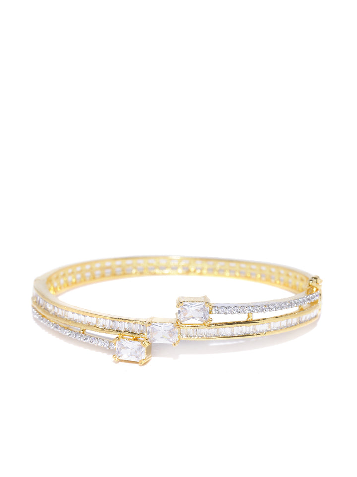 Priyaasi Gold-Plated American Diamond Studded Bracelet