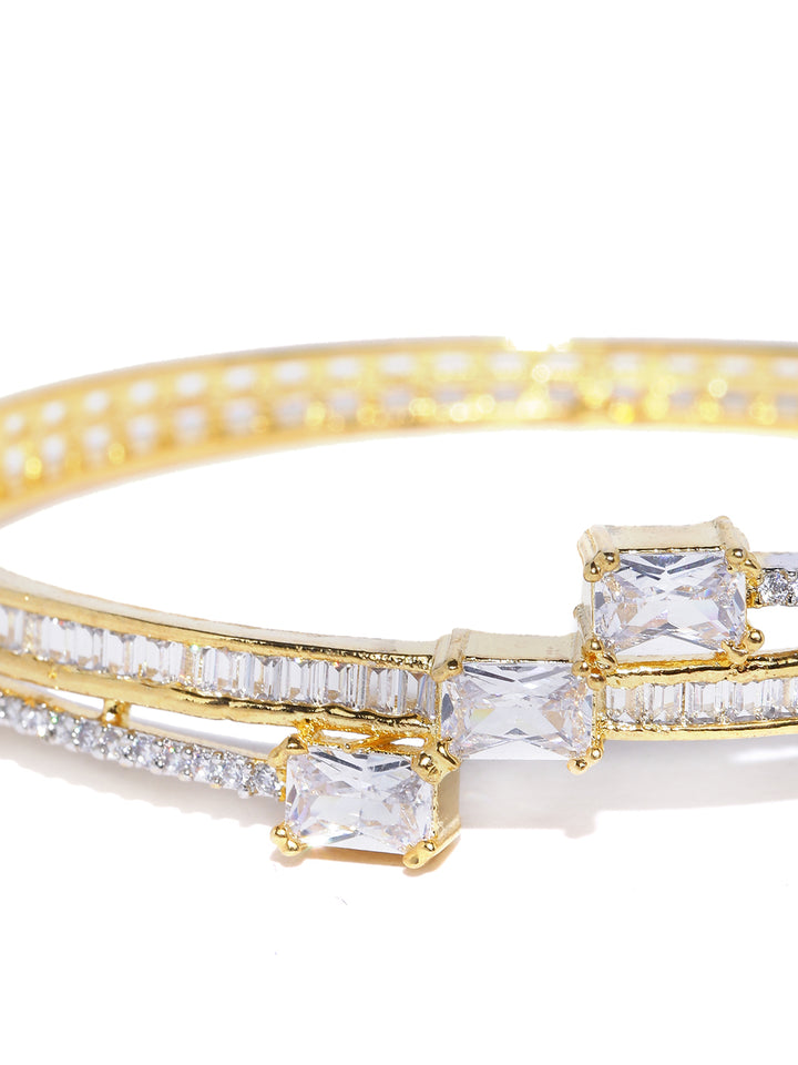 Priyaasi Gold-Plated American Diamond Studded Bracelet