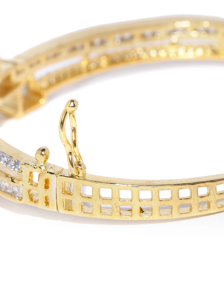 Priyaasi Gold-Plated American Diamond Studded Bracelet