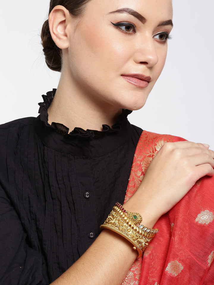 Manjari - Floral Gold-Plated Kundan Bracelet