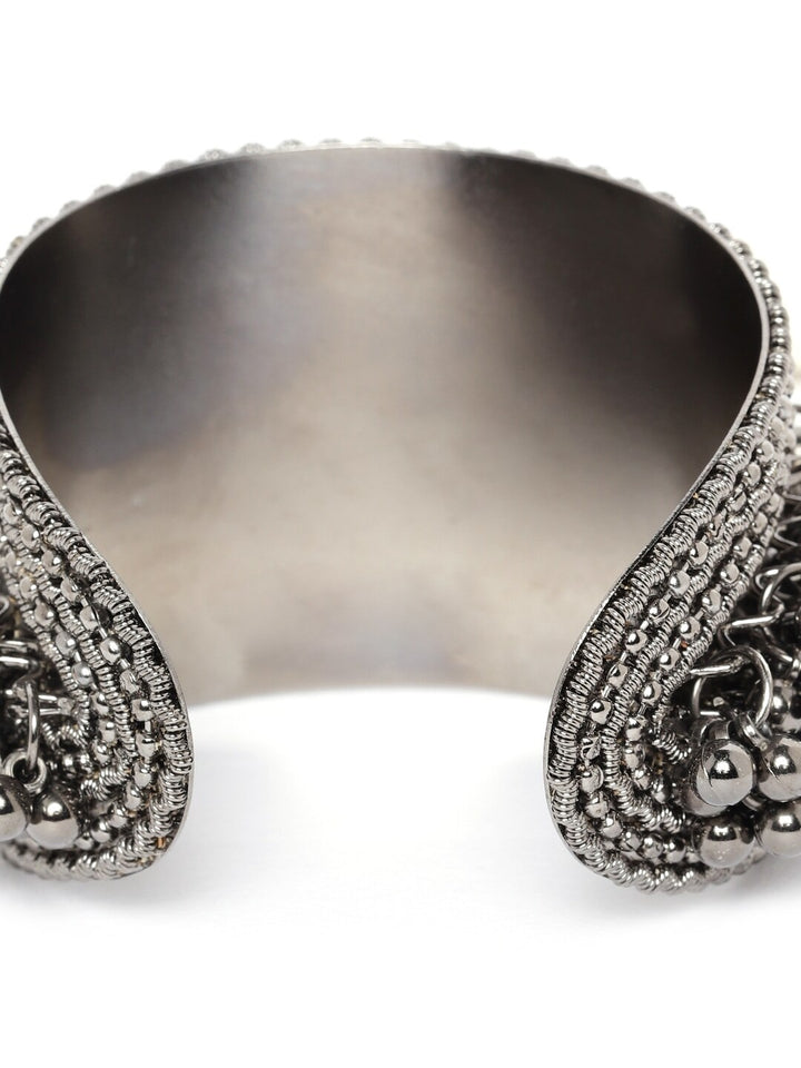 Grey Coloured Ghangroo Handcrafted Cuff Bracelet