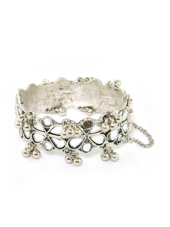 Oxidized Silver-Plated with floral pattern
