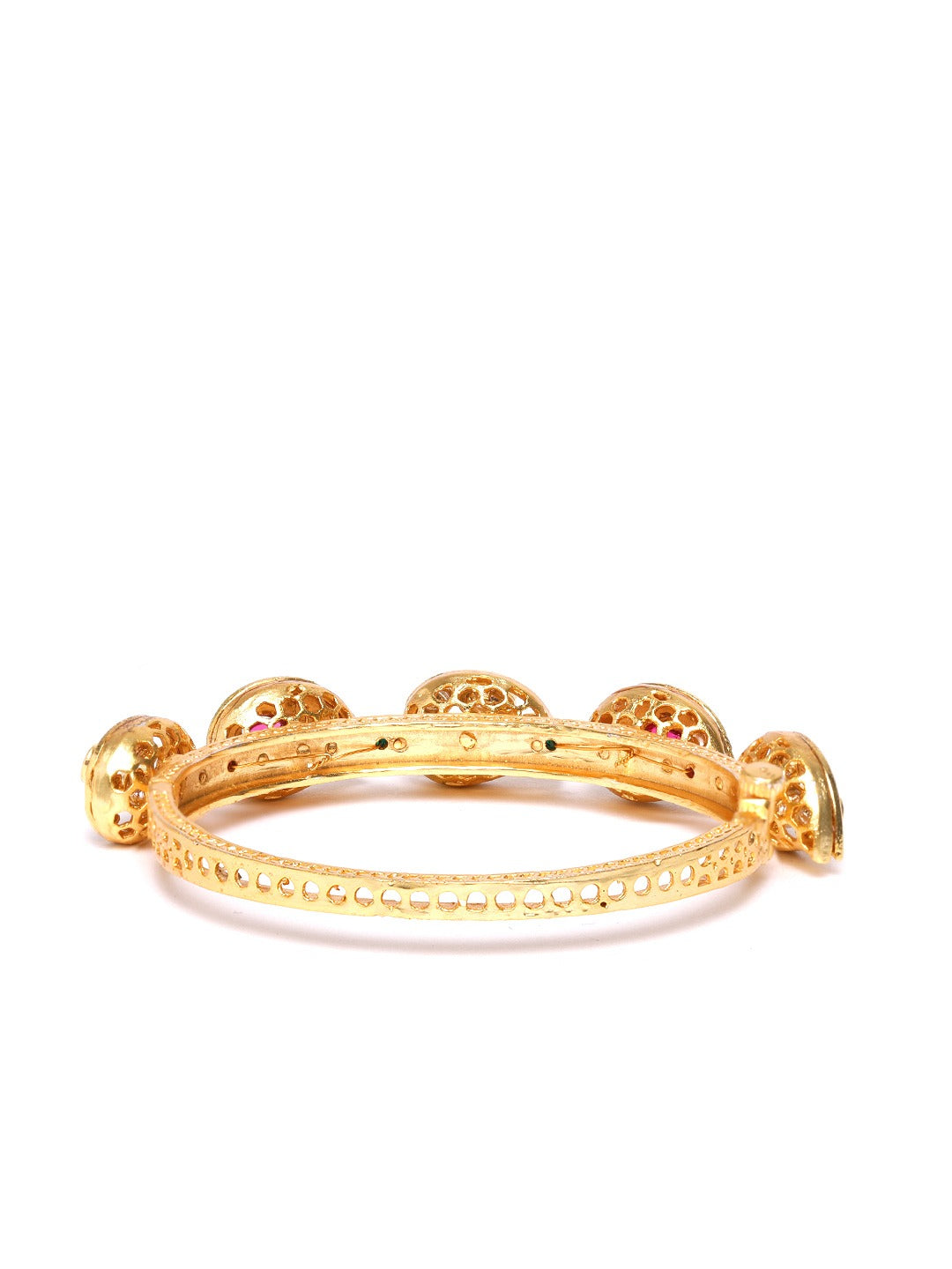 Gold Plated Kundan Studded Bangle Style Bracelet