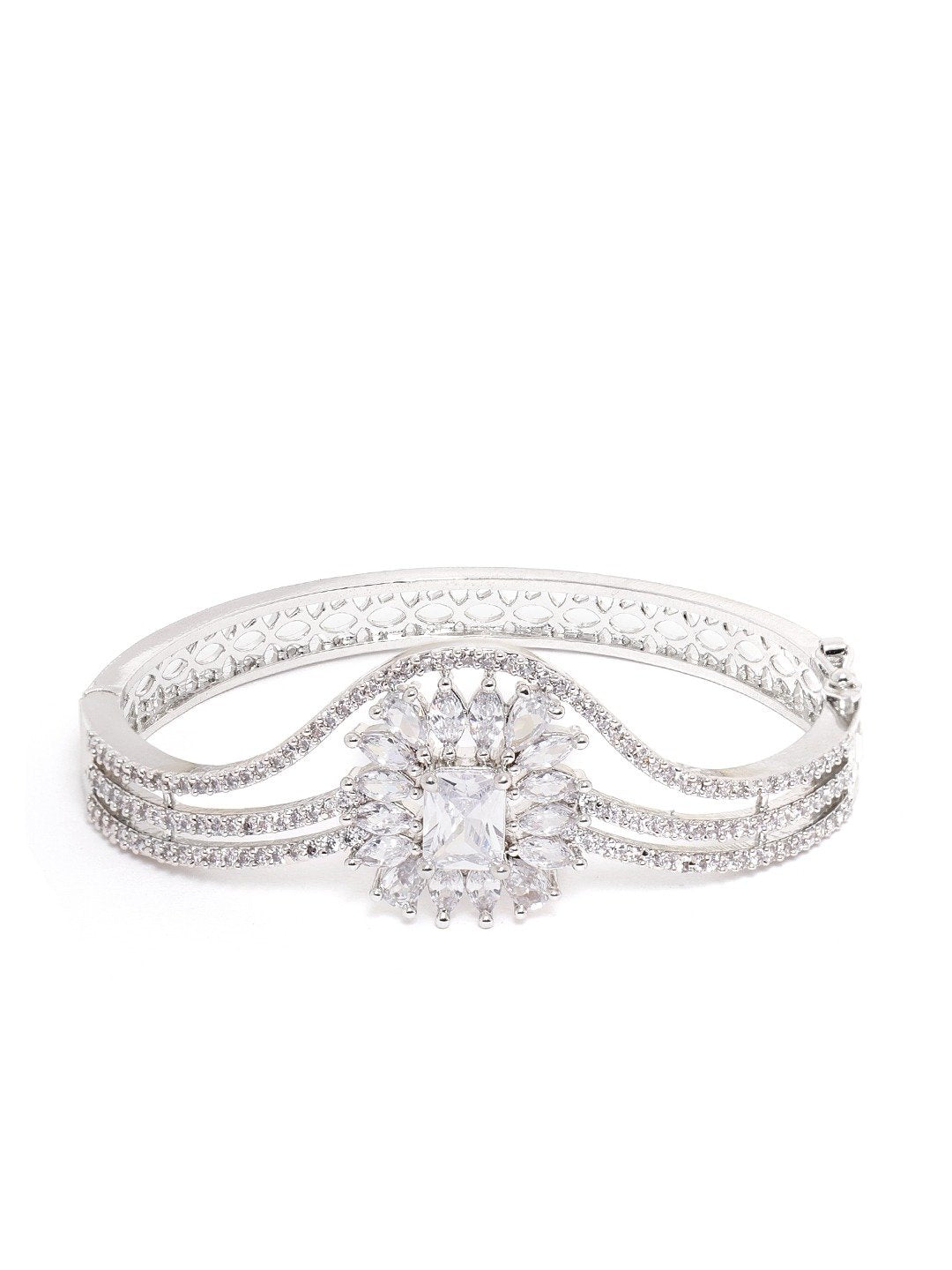 American Diamond Studded Square Shaped Bracelet