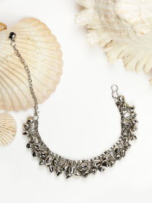 Ghungroo Silver Plated Traditional Bracelet