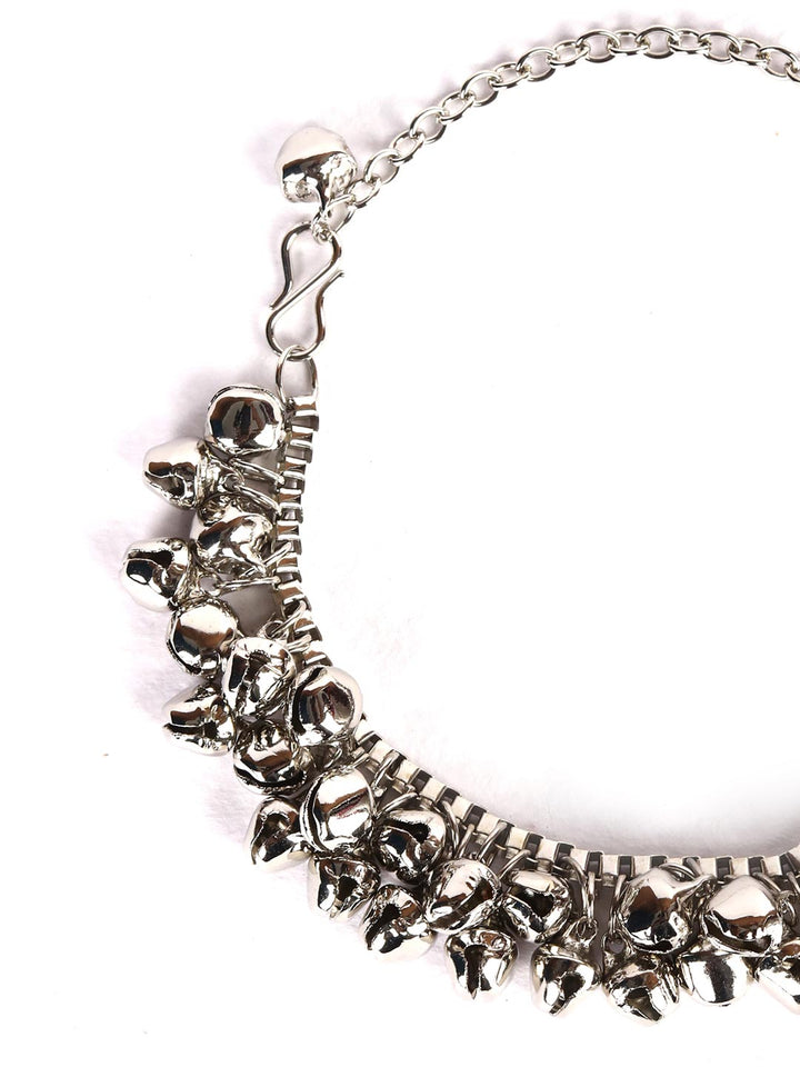 Ghungroo Silver Plated Traditional Bracelet