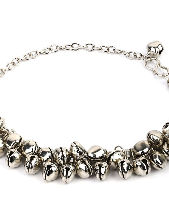 Ghungroo Silver Plated Traditional Bracelet