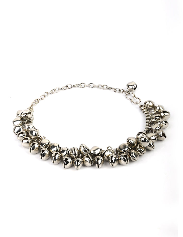 Ghungroo Silver Plated Traditional Bracelet