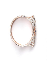 Blue Stones American Diamond Rose Gold Plated Bracelet