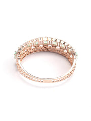 Mint Green Stones American Diamond Rose Gold Plated Bracelet
