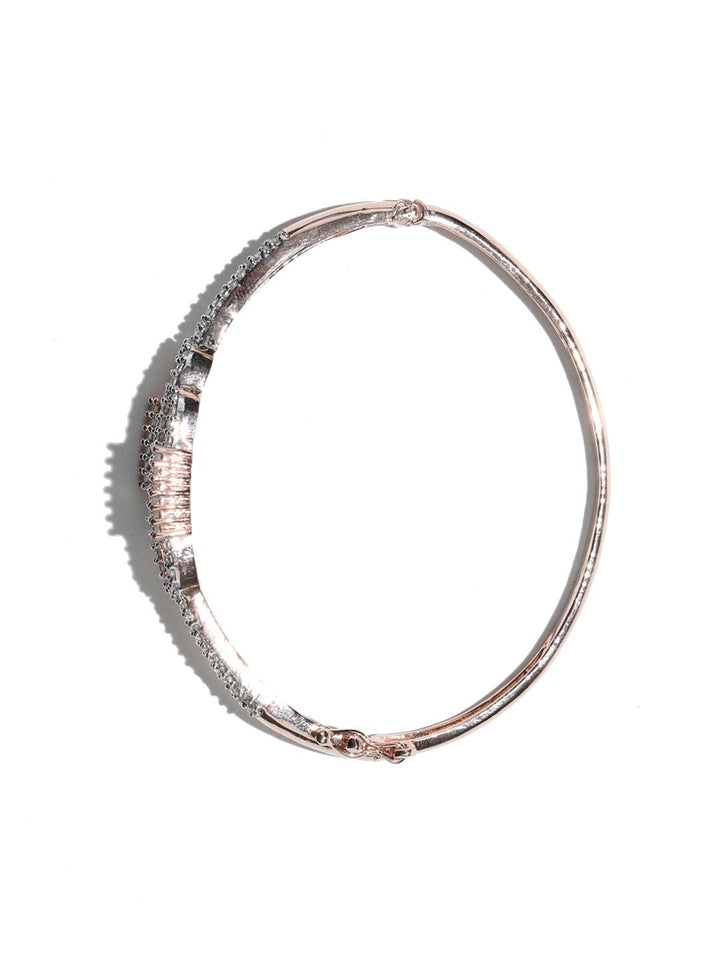 American Diamond Rose Gold Plated Bangle Style Bracelet