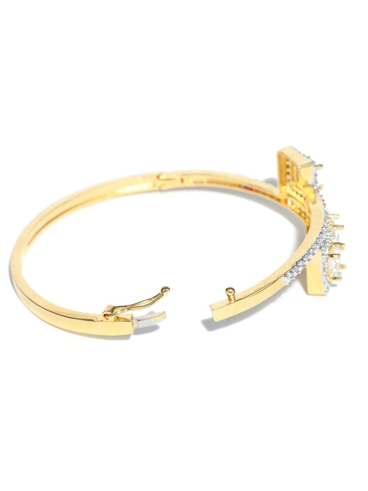 American Diamond Gold Plated Bangle Style Bracelet