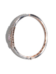 Blush Bond-Pink American Diamond Rose Gold Plated Floral Bangle Style Bracelet