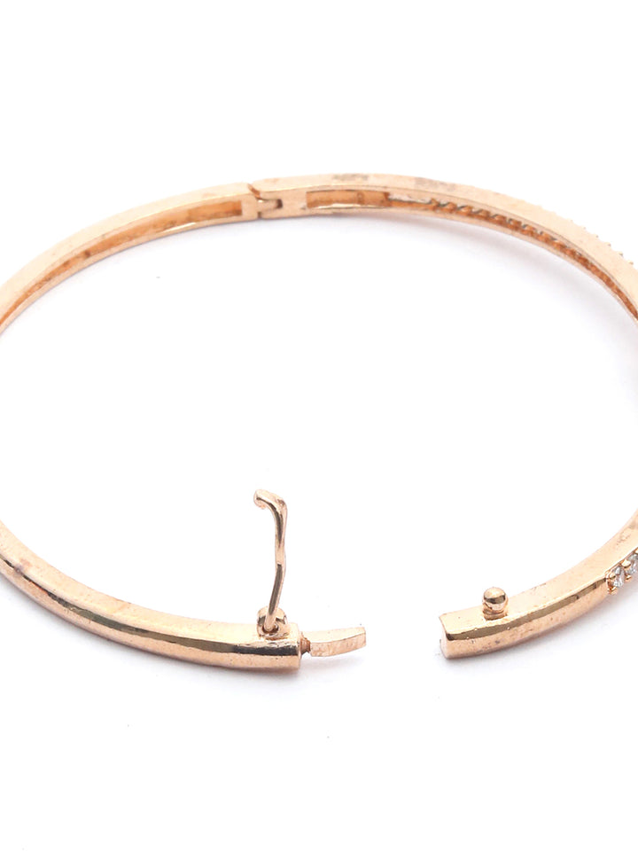 American Diamond Rose Gold Plated Solitaire Bracelet