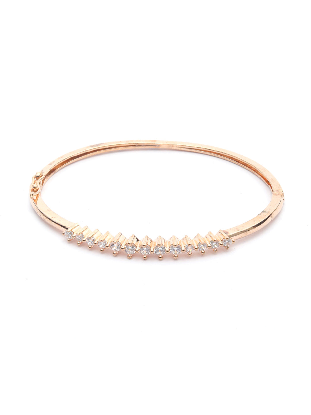 American Diamond Rose Gold Plated Solitaire Bracelet