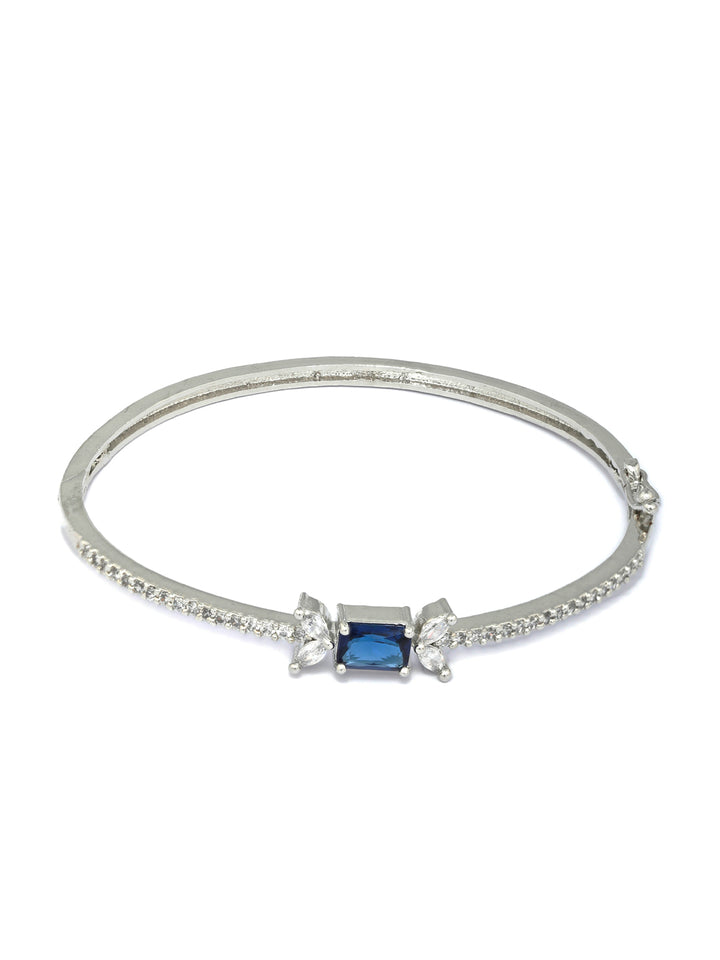 Elegant Blue Stone Silver Plated Bracelet