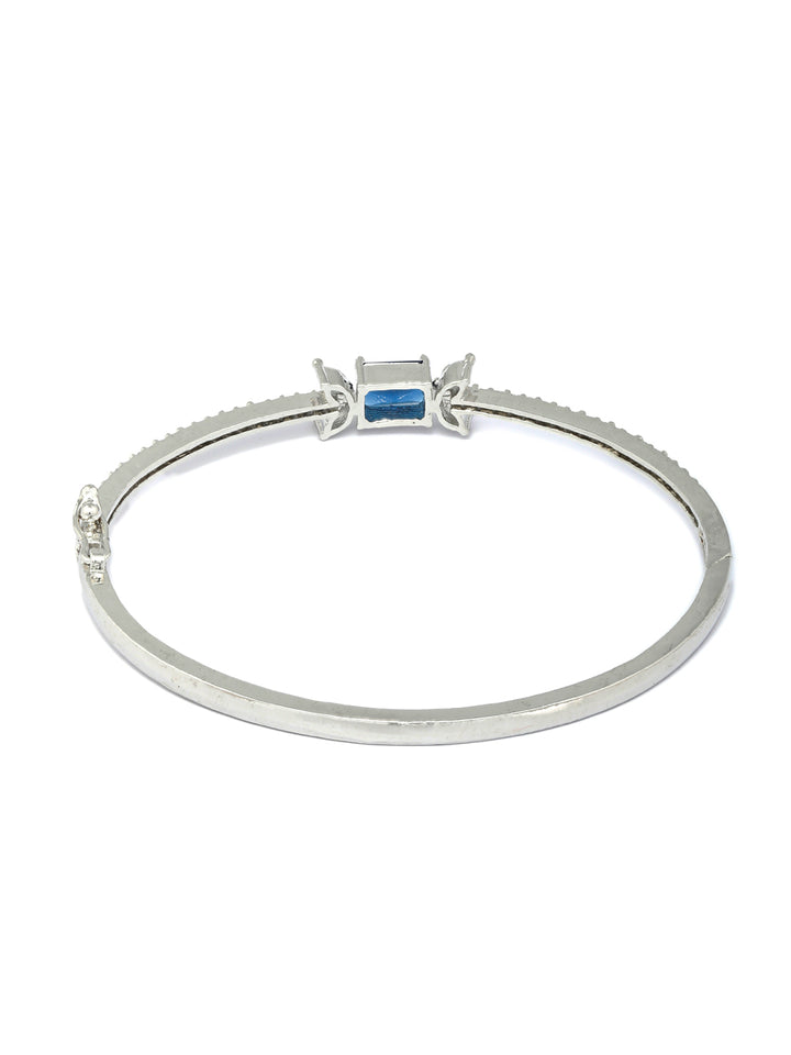 Elegant Blue Stone Silver Plated Bracelet