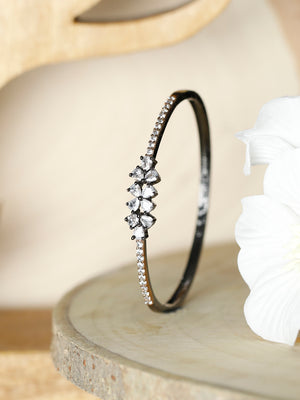 Dual Toned Mini Flower American Diamond Bracelet