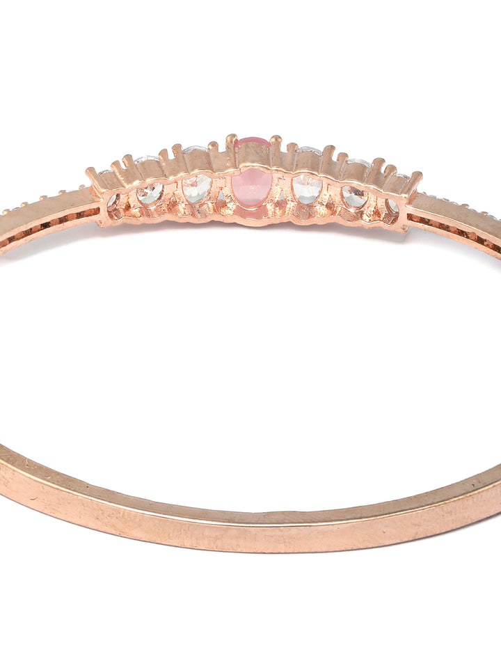 Pink Solitaire Rose Gold Bracelet