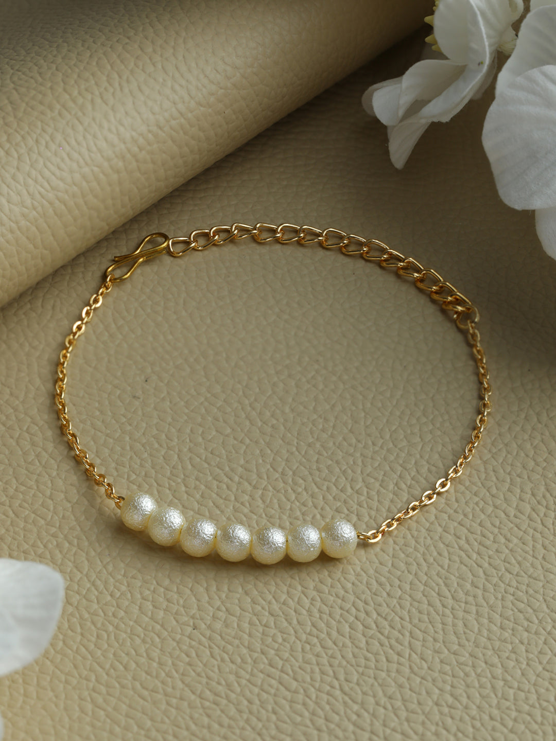 Priyaasi Gold Plated Pearl Link Bracelet
