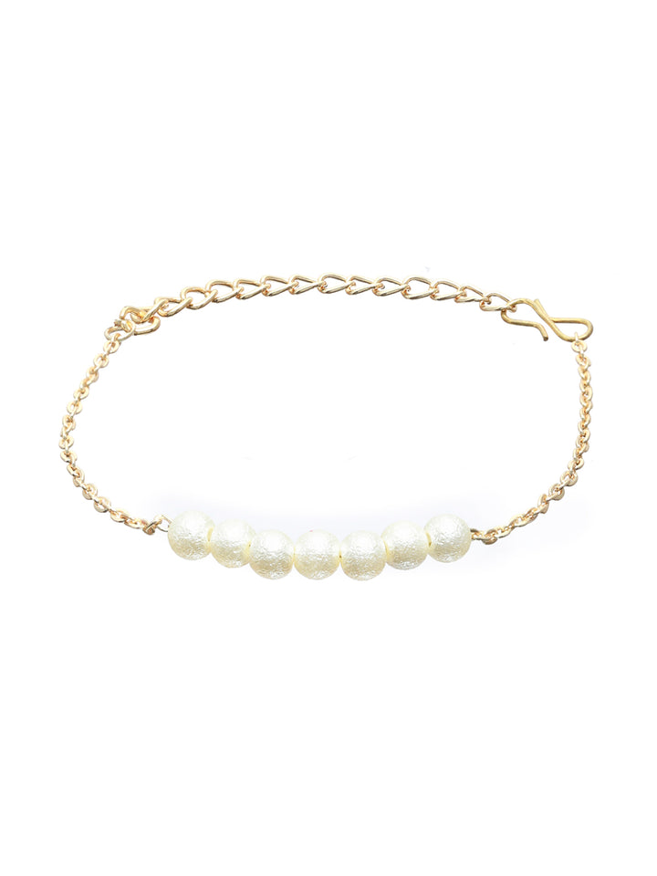 Priyaasi Gold Plated Pearl Link Bracelet