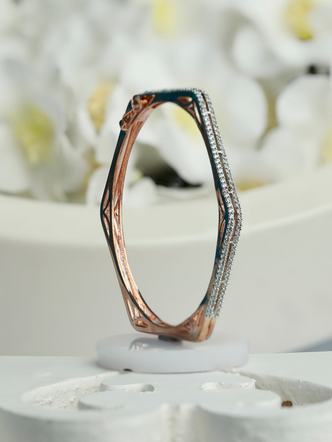 Priyaasi Elegant Hexagon Shaped American Diamond Bracelet