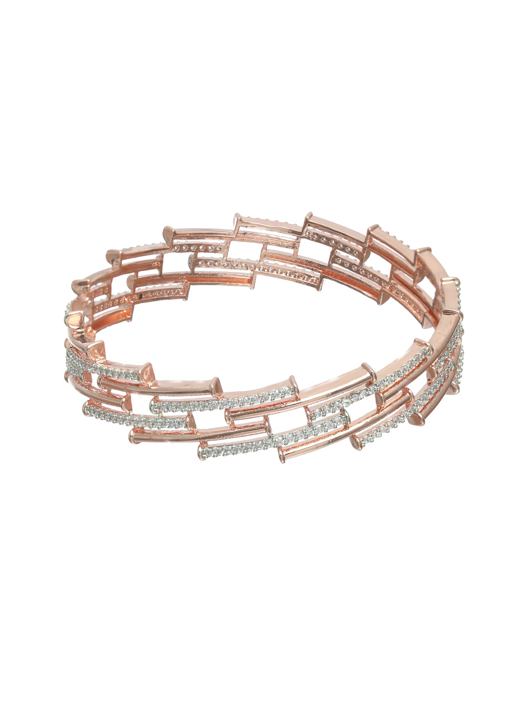 Priyaasi Elegant American Diamond Rose Gold Bracelet