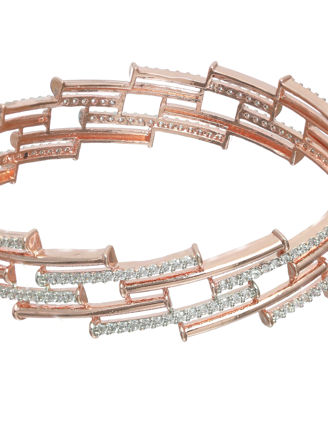 Priyaasi Elegant American Diamond Rose Gold Bracelet