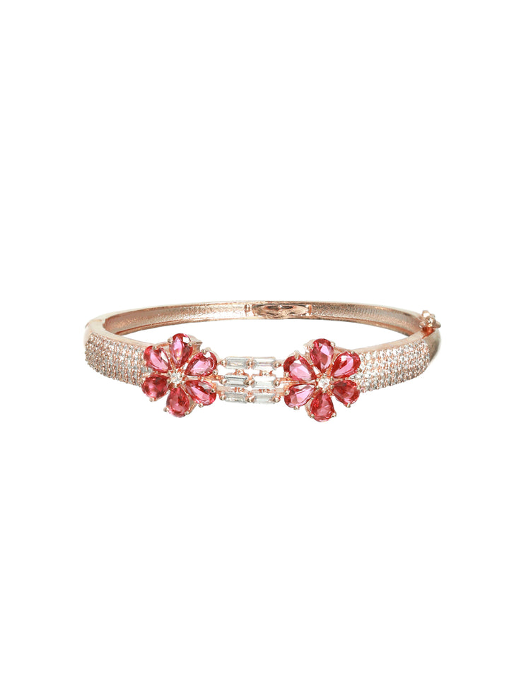 Priyaasi Pink American Diamond Rose Gold Bracelet