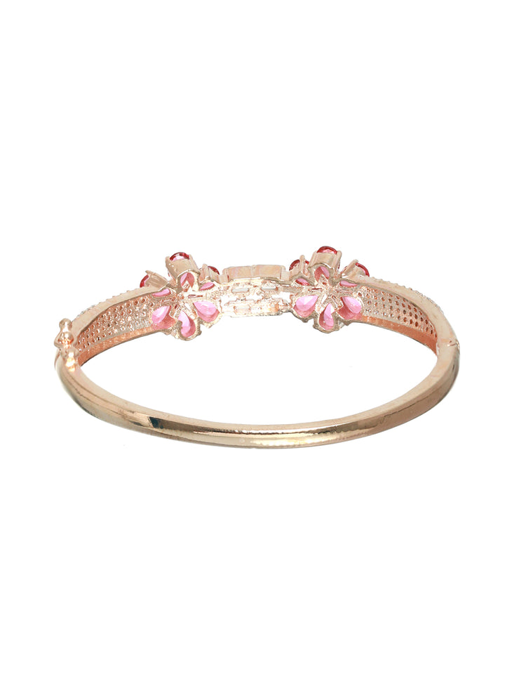 Priyaasi Pink American Diamond Rose Gold Bracelet