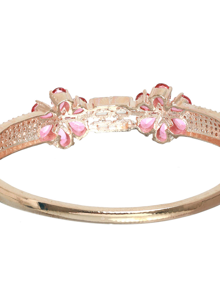 Priyaasi Pink American Diamond Rose Gold Bracelet