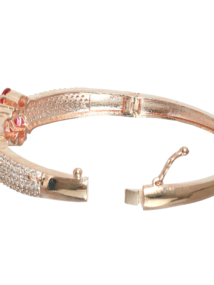 Priyaasi Pink American Diamond Rose Gold Bracelet