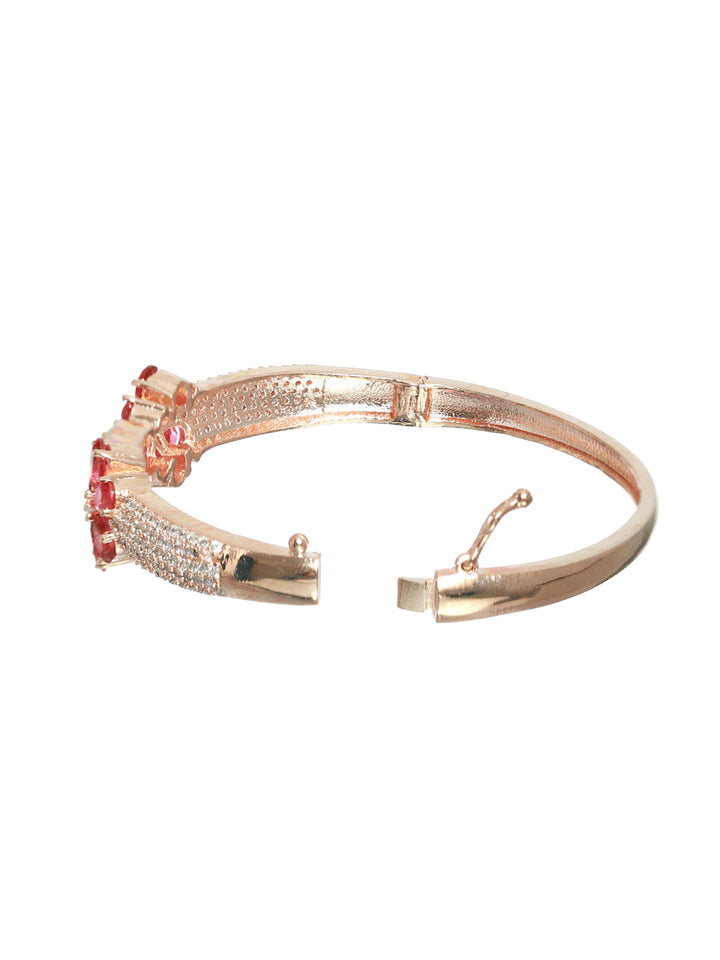 Priyaasi Pink American Diamond Rose Gold Bracelet