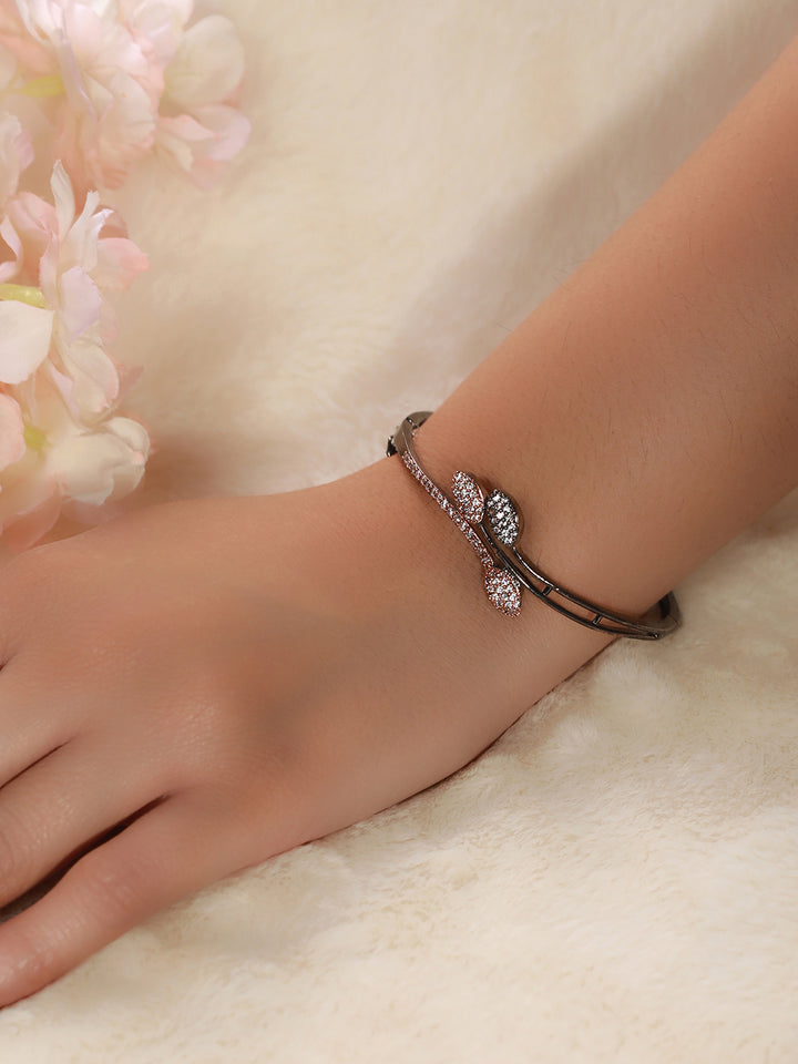 Linking Leaves AD Rose Gold Silver-Plated Bracelet
