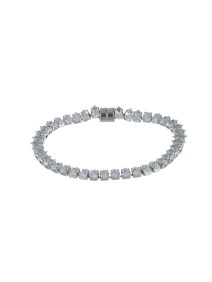 Priyaasi Elegant American Diamond Silver-Plated Bracelet