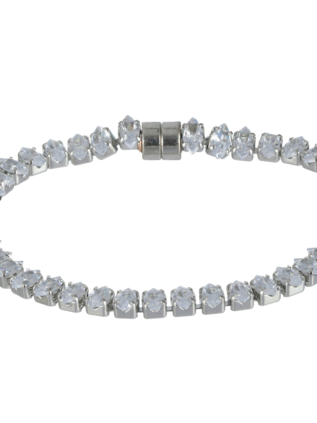 Priyaasi Elegant American Diamond Silver-Plated Bracelet
