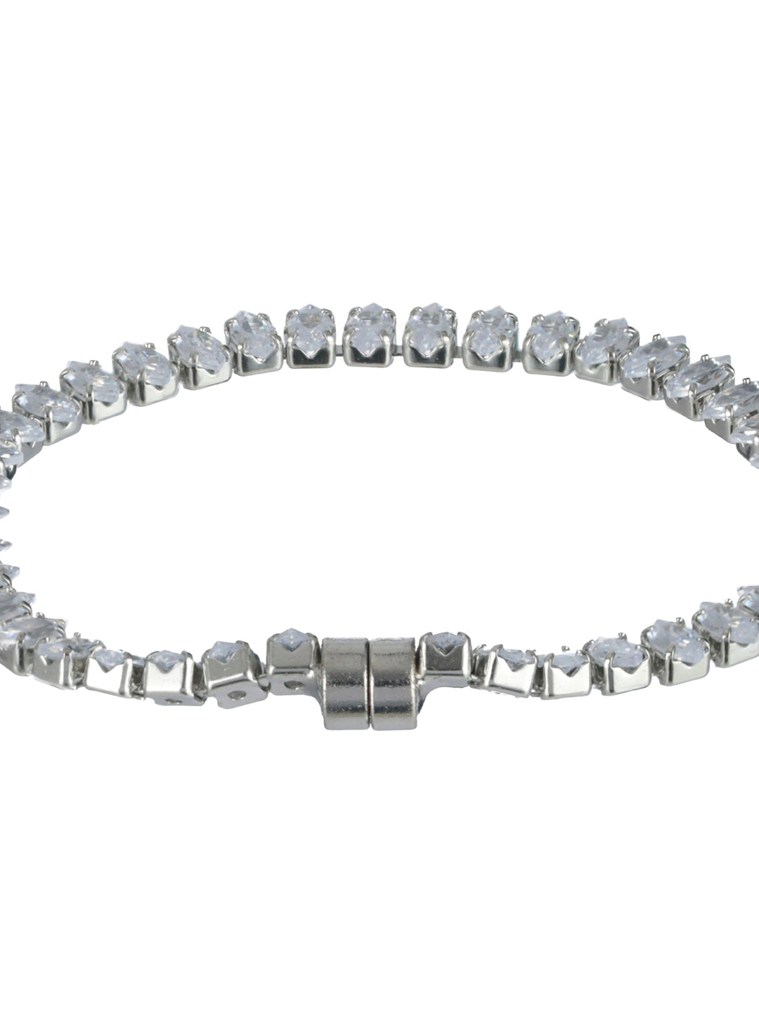 Priyaasi Elegant American Diamond Silver-Plated Bracelet