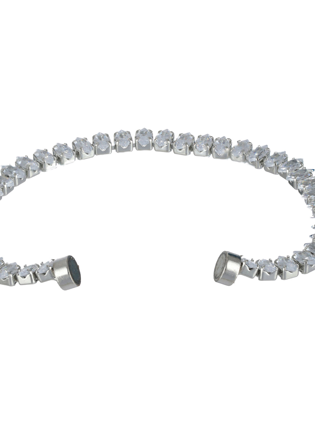 Priyaasi Elegant American Diamond Silver-Plated Bracelet
