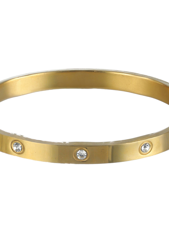 Priyaasi Minimal Solid Studded Gold-Plated Bracelet