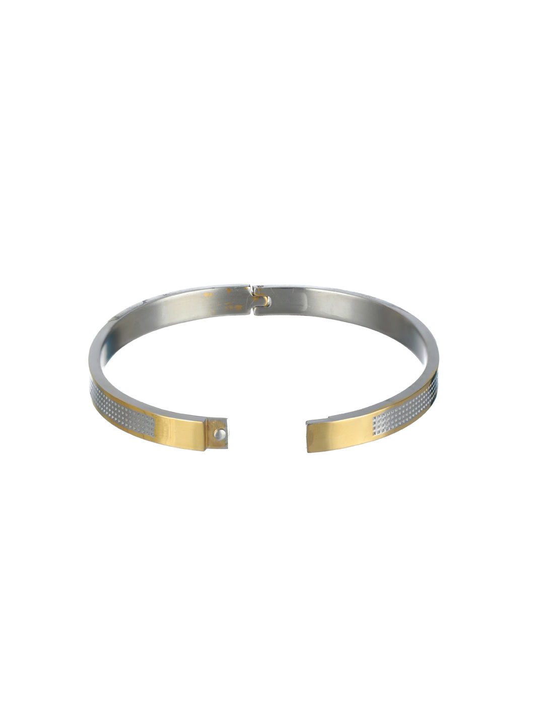 Priyaasi Minimal Textured Gold Silver-Plated Bracelet