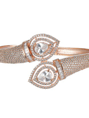 Priyaasi Elegant American Diamond Rose Gold-Plated Bracelet