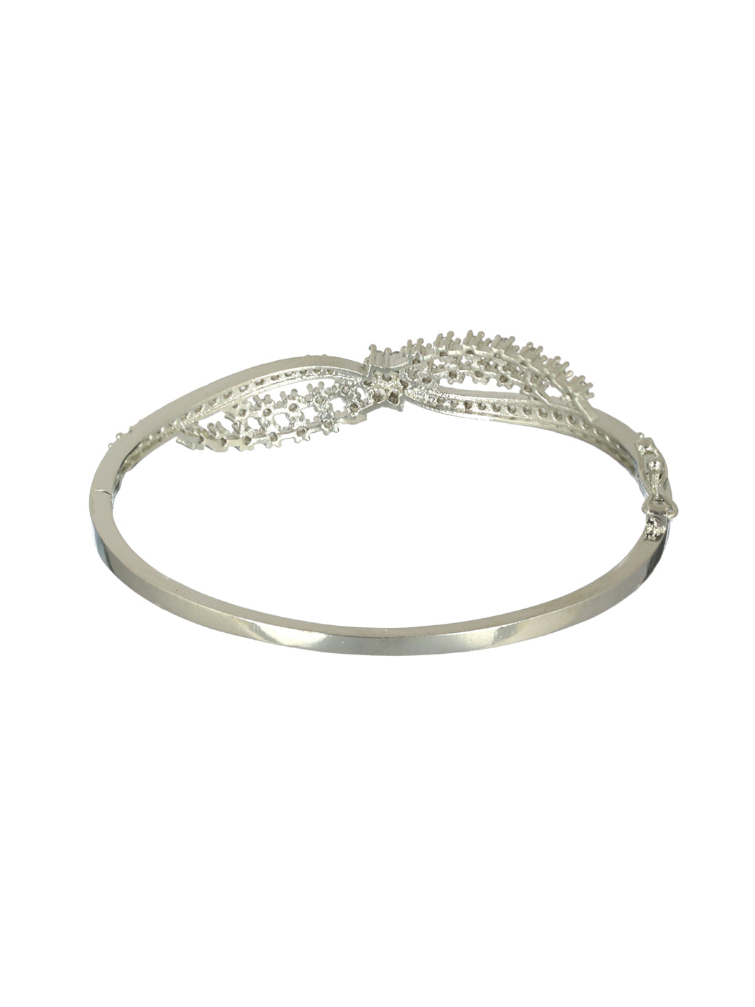 Priyaasi Elegant Rows American Diamond Silver-Plated Bracelet