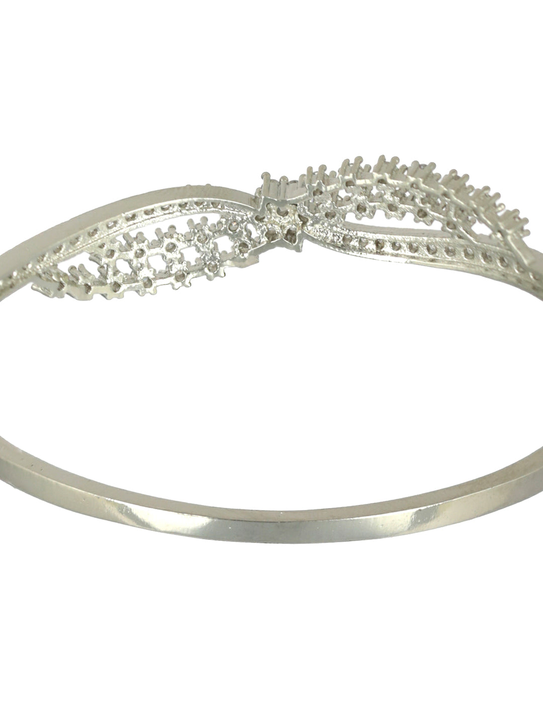 Priyaasi Elegant Rows American Diamond Silver-Plated Bracelet