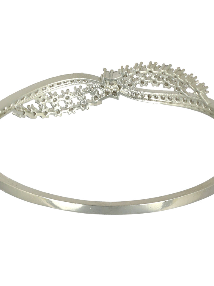Priyaasi Elegant Rows American Diamond Silver-Plated Bracelet